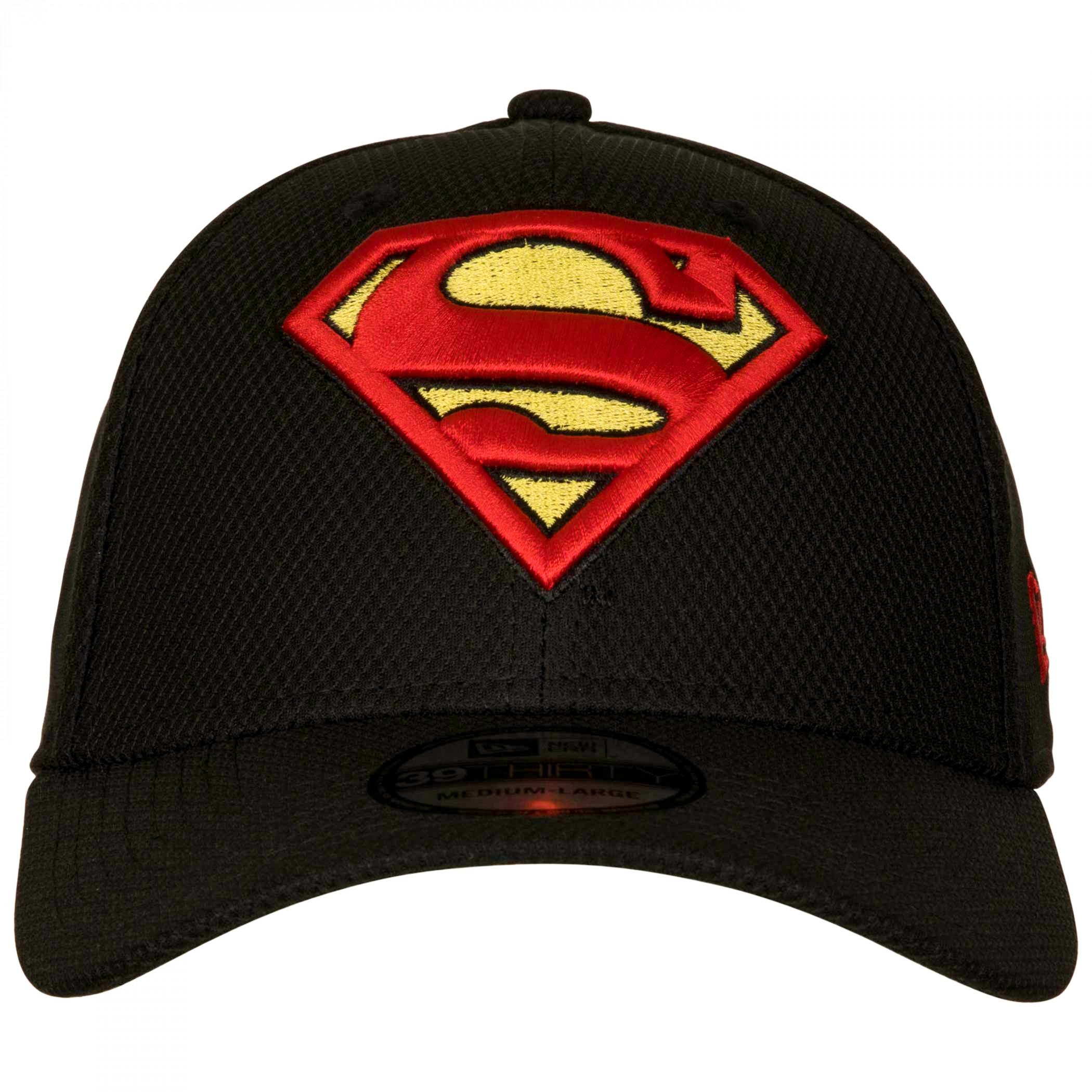 Superman Classic Logo Black Colorway New Era 39Thirty Fitted Hat